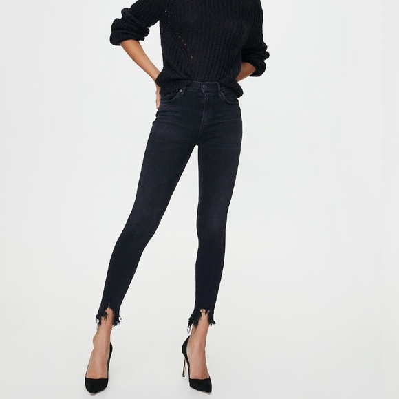 Agolde Black Sophie Ankle Shout Skinny Jeans Sz 25